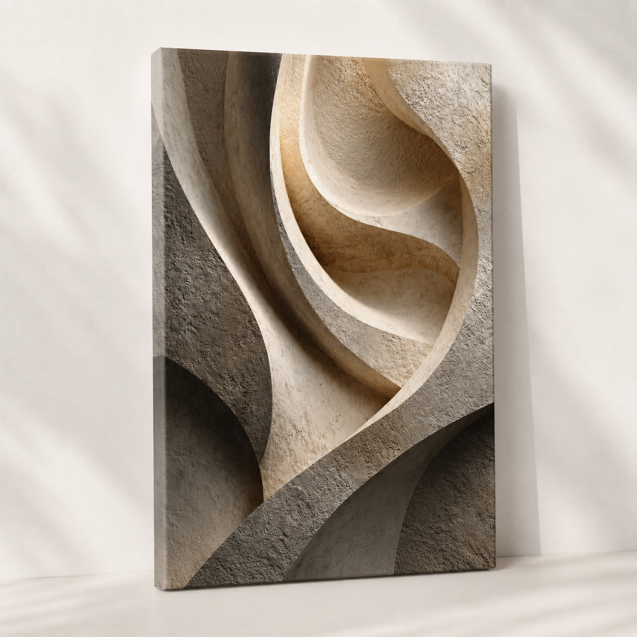 Angled view of Canyon stretched canvas wall art showing the wrapped canvas edge and depth.