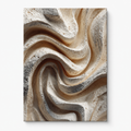 Ripple textured canvas wall art in warm neutral earth tones, shown as a vertical stretched canvas on a clean light background