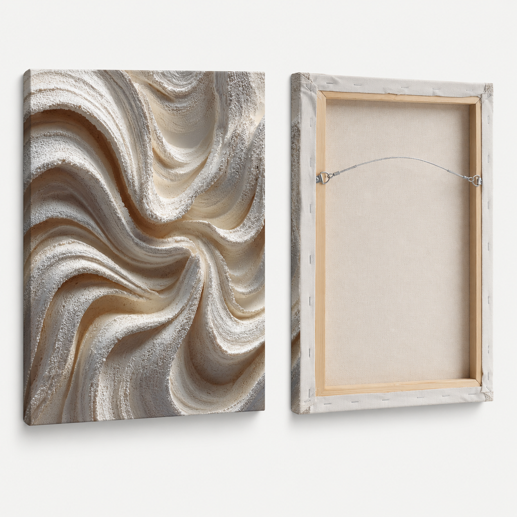 Back view of Current Textured Canvas Wall Art showing the wooden stretcher frame, canvas backing, and ready-to-hang construction details.