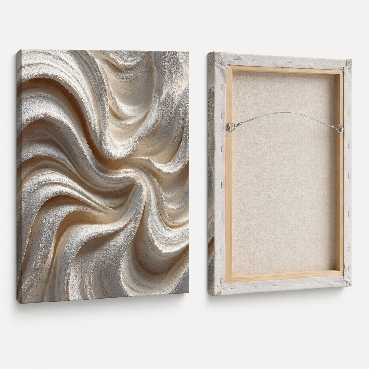 Back view of Current Textured Canvas Wall Art showing the wooden stretcher frame, canvas backing, and ready-to-hang construction details.