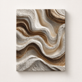 Contour textured canvas wall art in warm neutral tones with layered flowing abstract texture